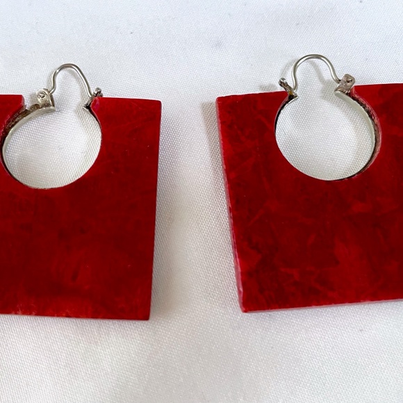Red Coral Earrings - Picture 2 of 3